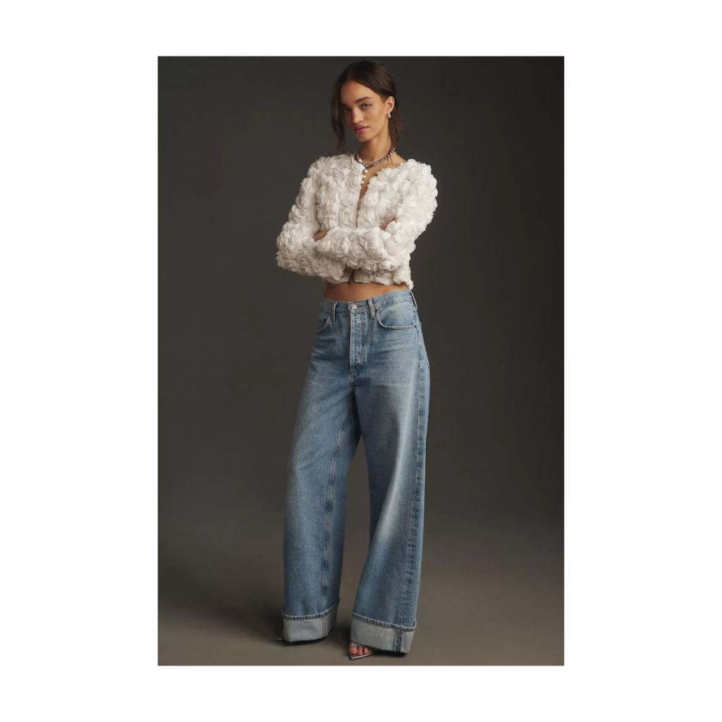 DOLAN - Floral Appliqué Cropped Jacket